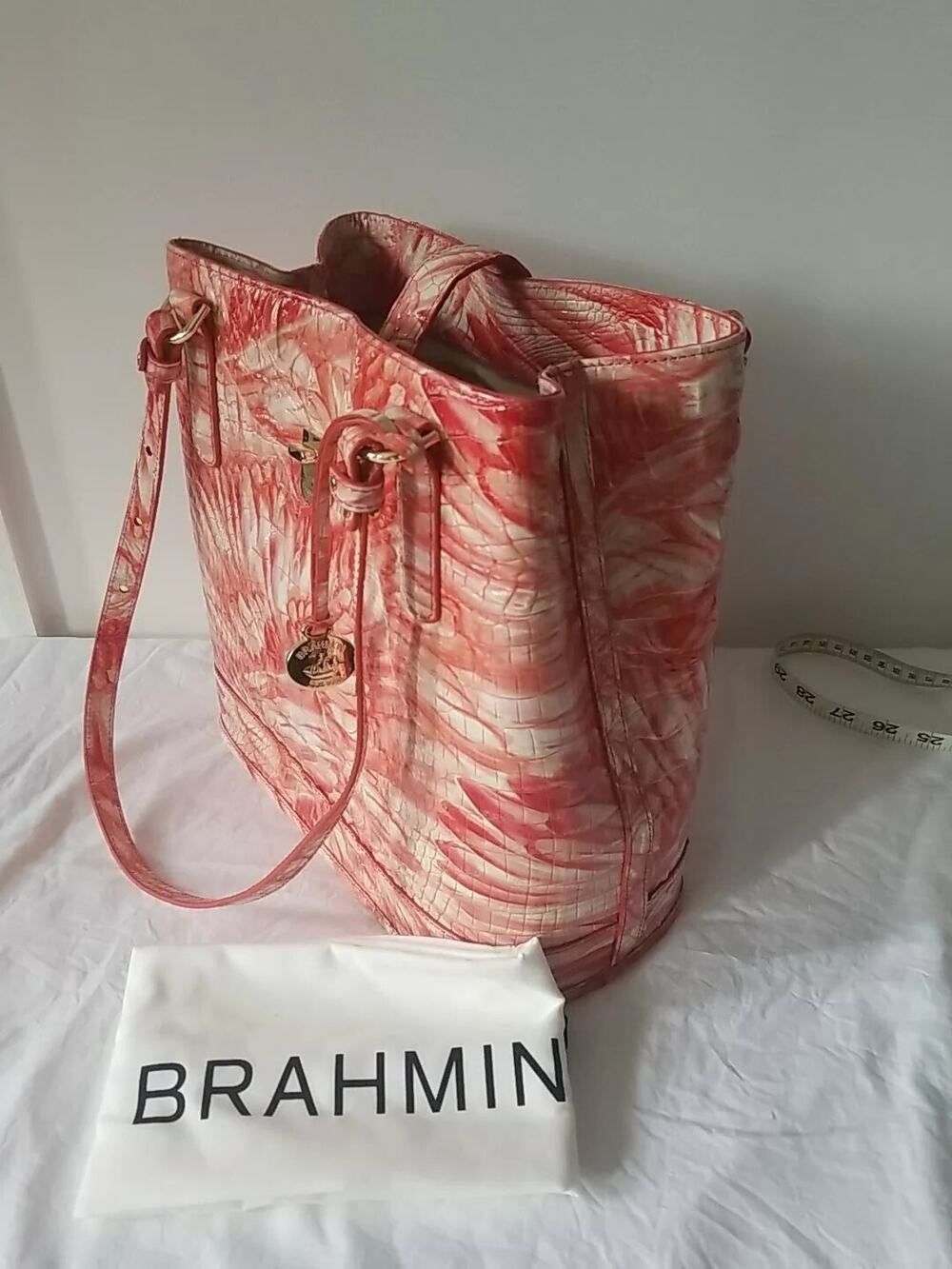 NWT BRAHMIN Fiora Pink Flamingo Melbourne Genuine Leather